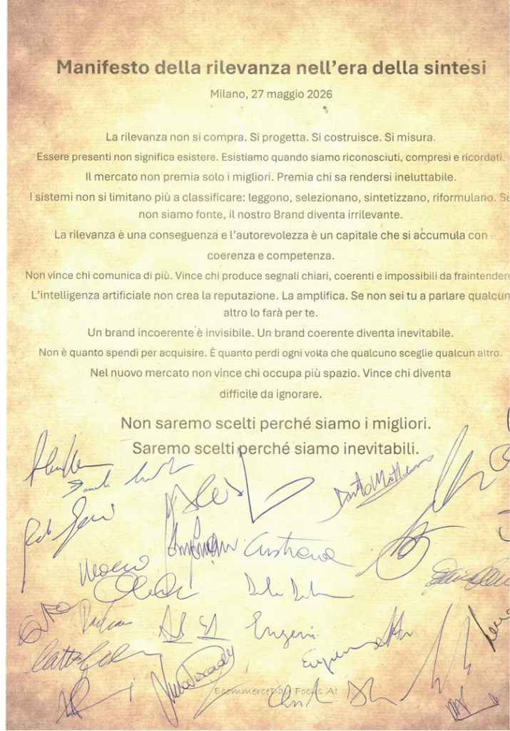 Manifesto della rilevanza nell'era della sintesi 2026